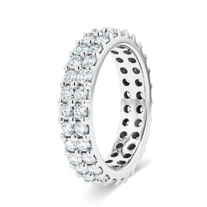 double eternity band ring in 14k white gold