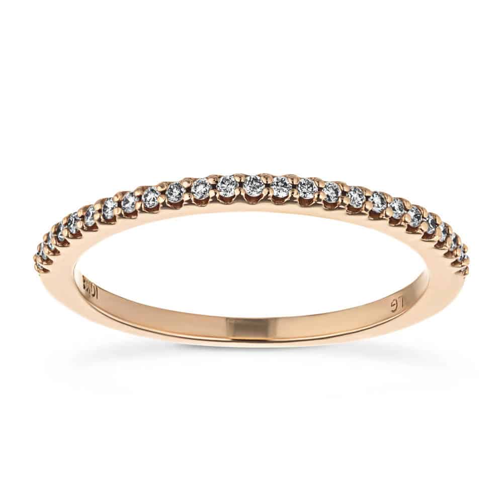 Diamond accented band in recycled 10K rose gold 