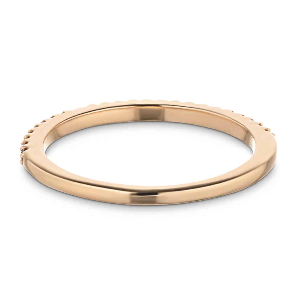 Stackable single band with 0.13ctw lab-grown diamonds shown in 10K rose gold; also available in 10K yellow gold or 10K white gold, or purchase all three at a discount. 