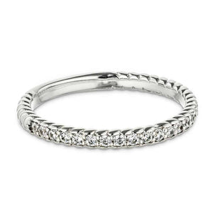  Helix wedding band diamond accented rope detailed recycled 14K white gold