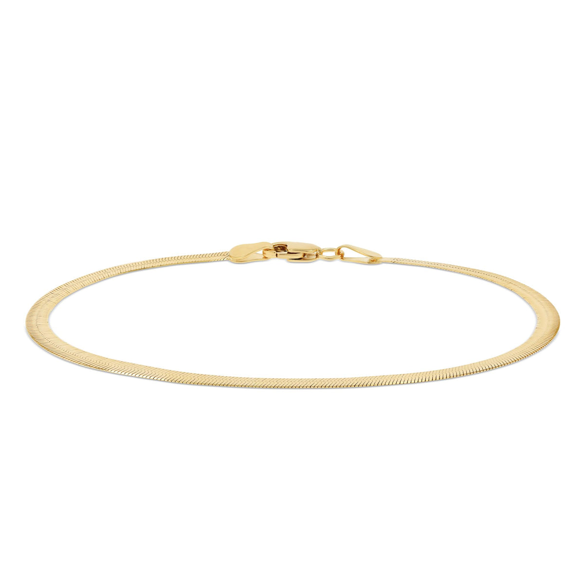 Herringbone Bracelet 7in in 14K Yellow Gold|herringbone bracelet shown in 14k yellow gold metal in 7in chain