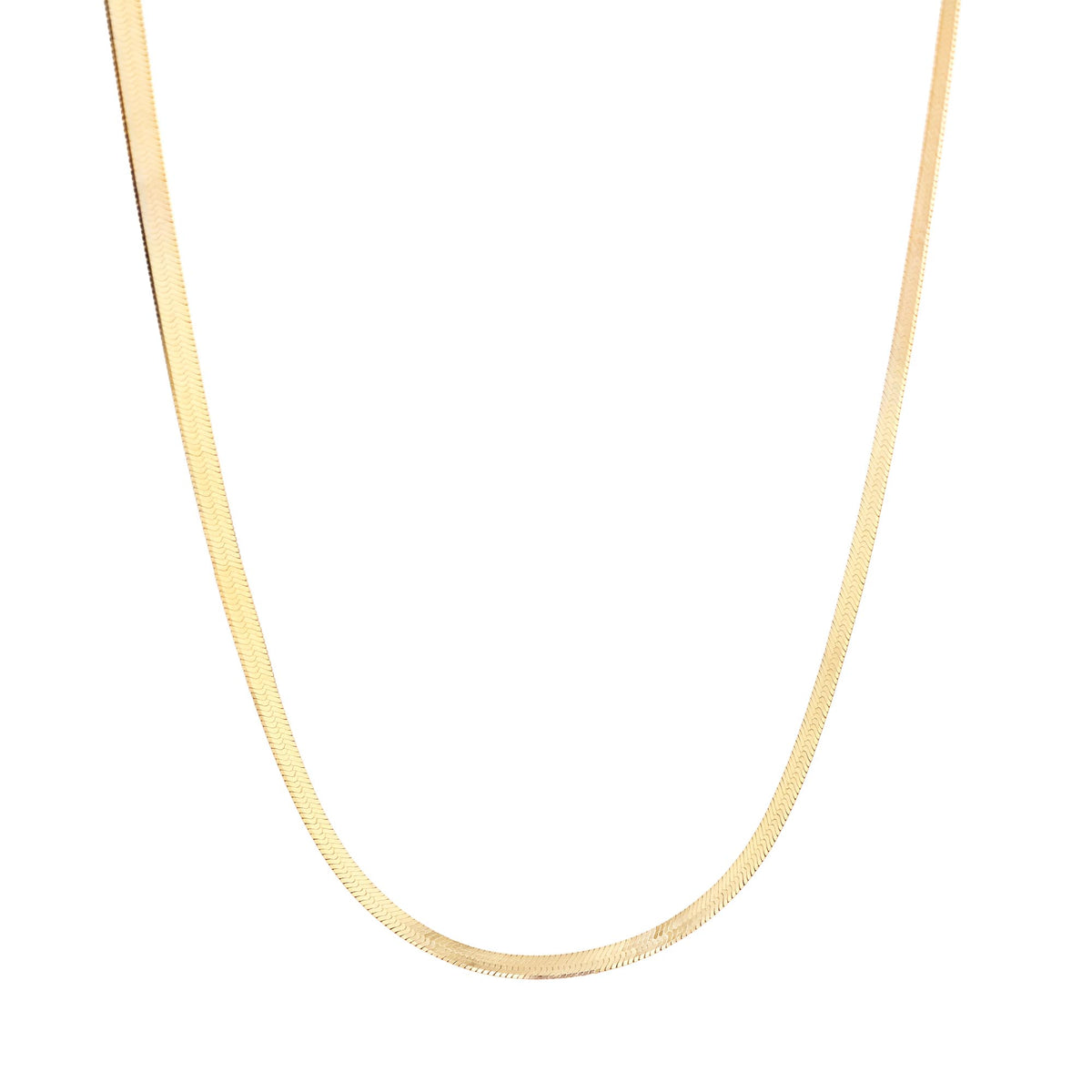 Herringbone Necklace 16in in 14K Yellow Gold|herringbone necklace in 14k yellow gold metal on 16 inch chain