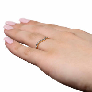lab grown diamond accented contour band shown in 14k yellow gold metal