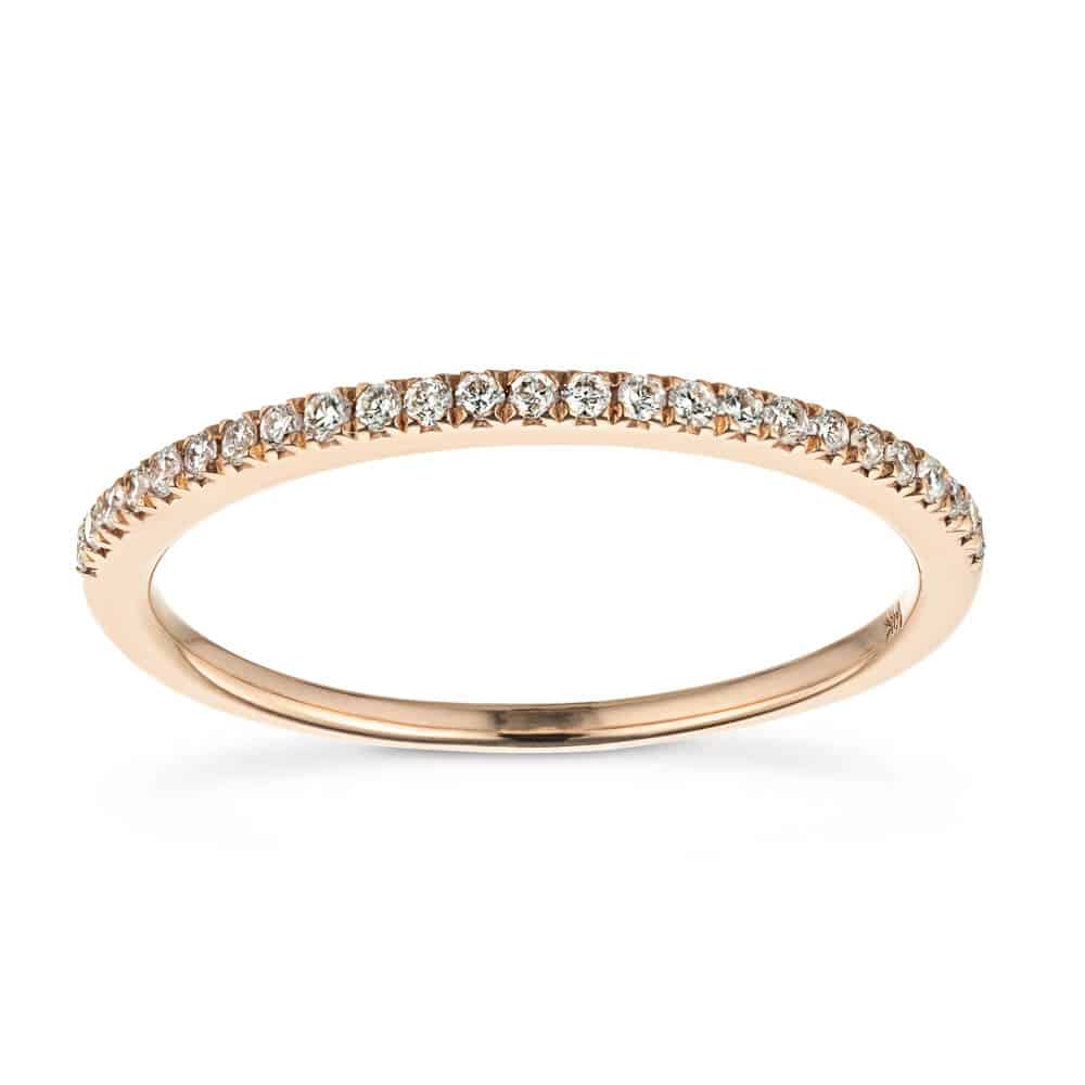 Idyllic Wedding Band shown here in rose gold 