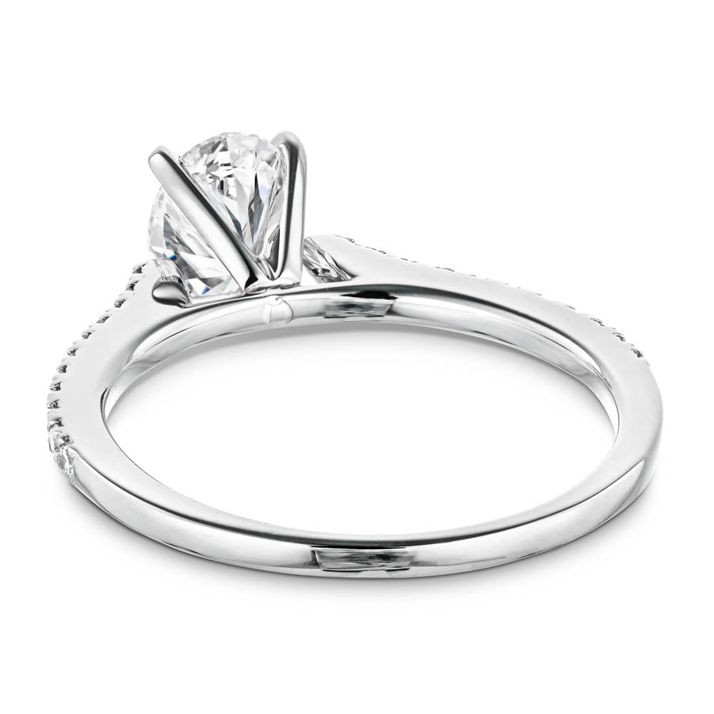 Shown with 1ct Oval Cut Lab Grown Diamond in 14k White Gold