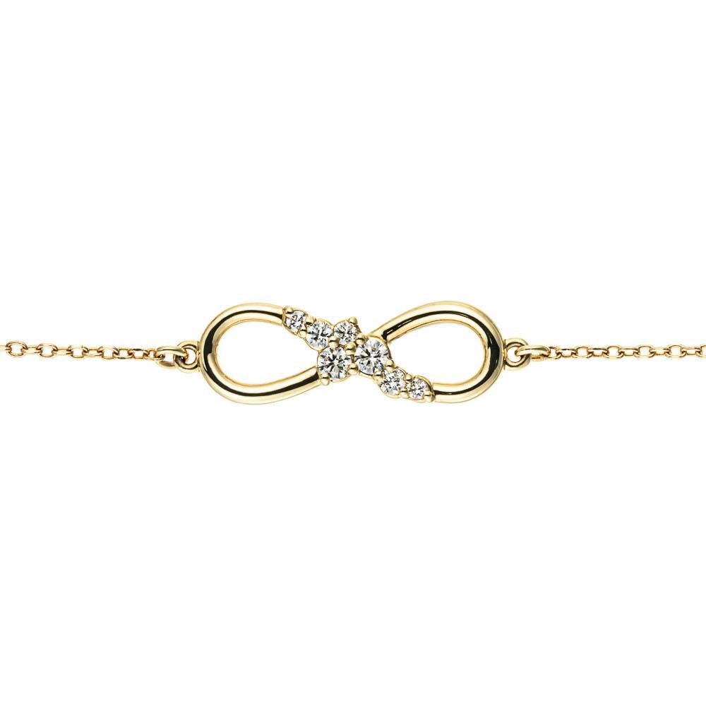 Diamond Sideways Mini Infinity Bracelet 14k White Gold 0.15ct - IB156