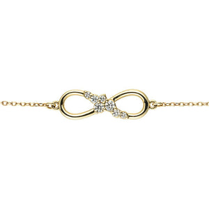  diamond accented infinity bracelet gold