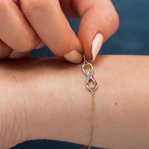  diamond accented infinity bracelet gold