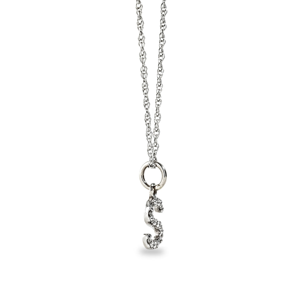 Gold / platinum diamond initial necklace pz2300 - AG & Sons (UK) LTD