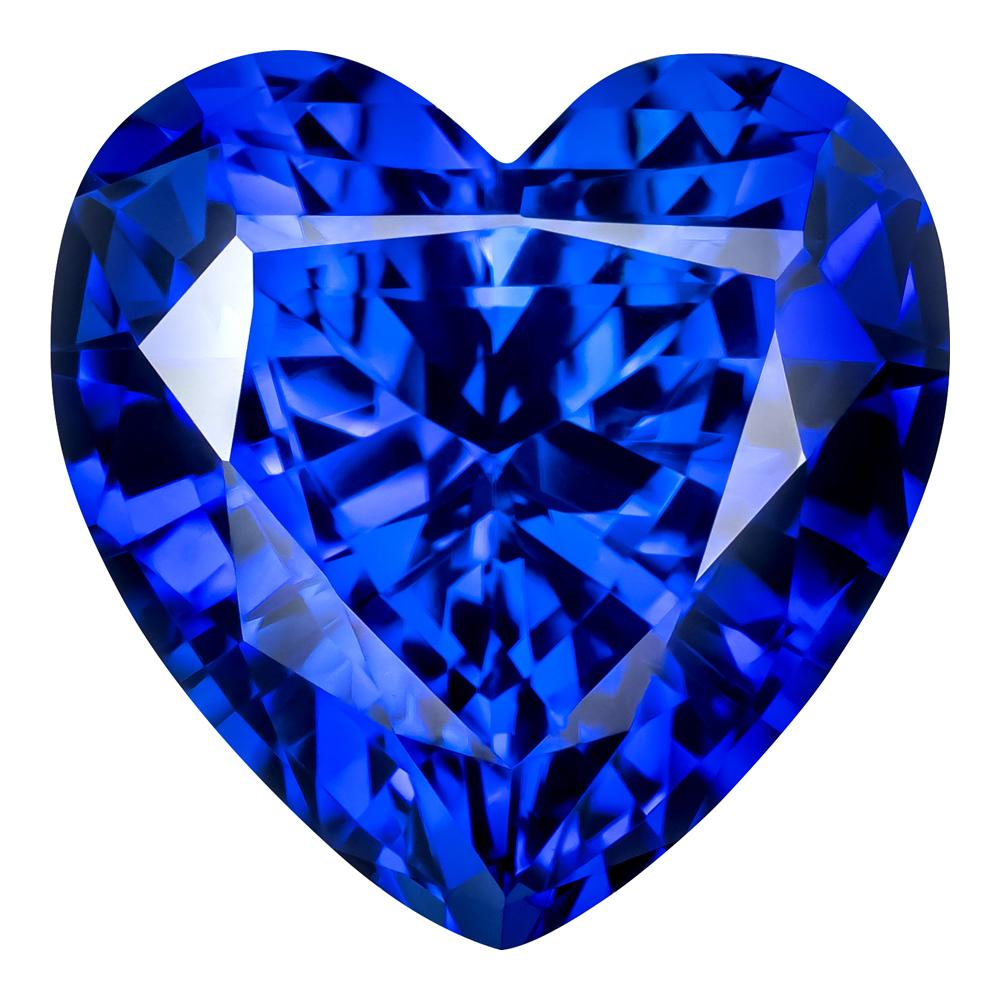 0.70 Carat Heart Cut Blue Sapphire Lab Created Gemstone - MiaDonna
