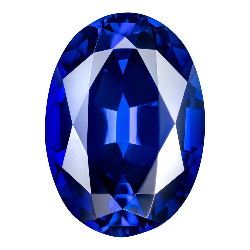 1.10 Carat Oval Cut Lab-Created Blue Sapphire