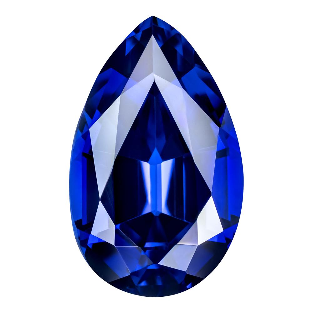 1.00 Carat Pear Cut Lab-Created Blue Sapphire