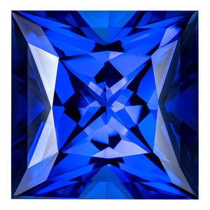 0.90 Carat Princess Cut Lab-Created Blue Sapphire