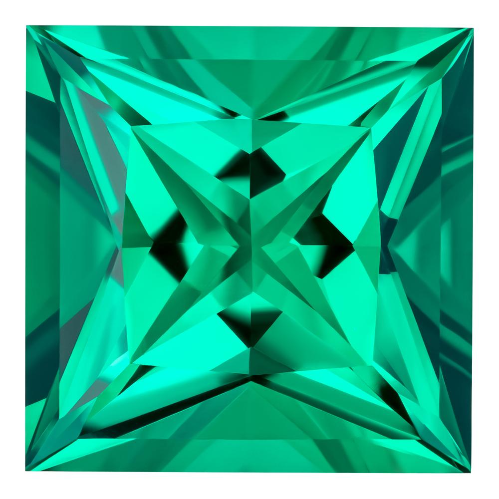 0.21 Carat Princess Cut Lab-Created Emerald