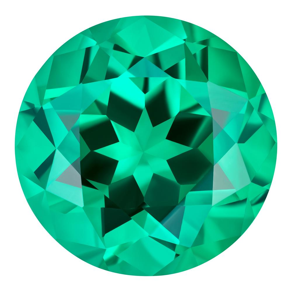 2.56 Carat Round Cut Lab-Created Emerald