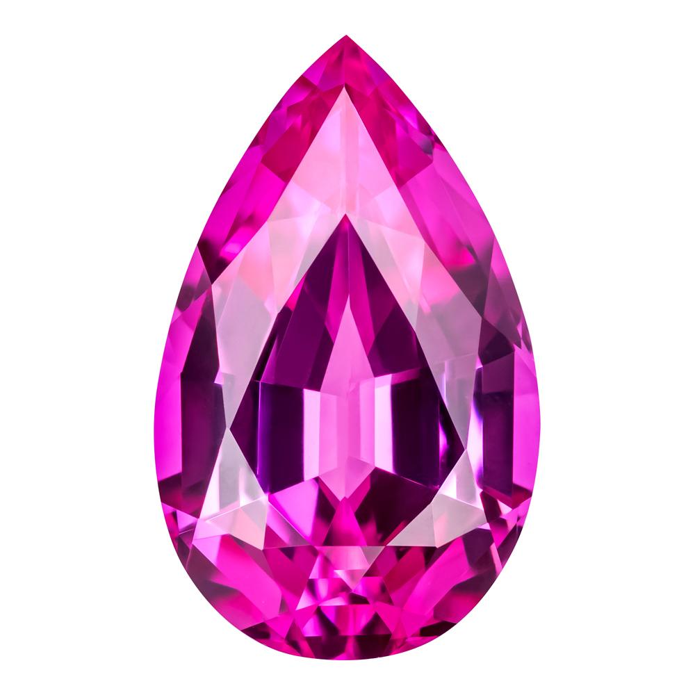 1.05 Carat Pear Cut Pink Sapphire Lab Created Gemstone