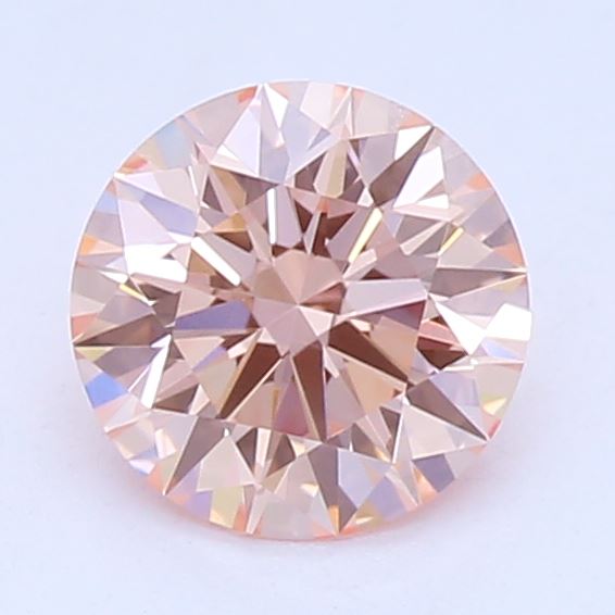 0.42 Carat Round Cut Orangy Pink Lab Created Diamond
