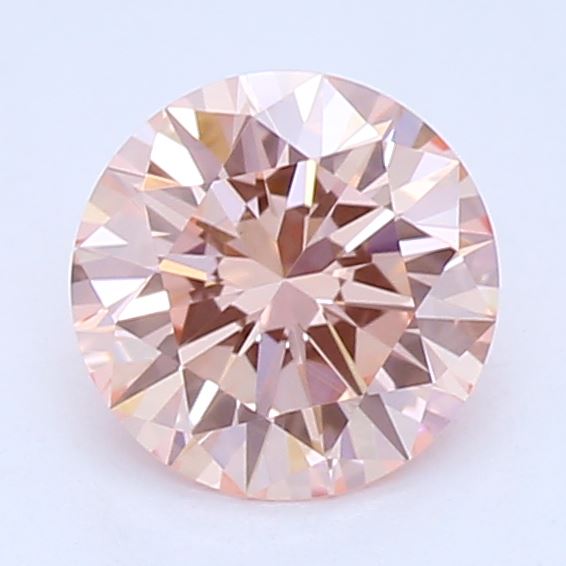 0.43 Carat Round Cut Orangy Pink Lab Created Diamond