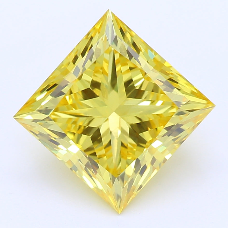 2.10 Carat Princess Cut Vivid Yellow Lab Created Diamond