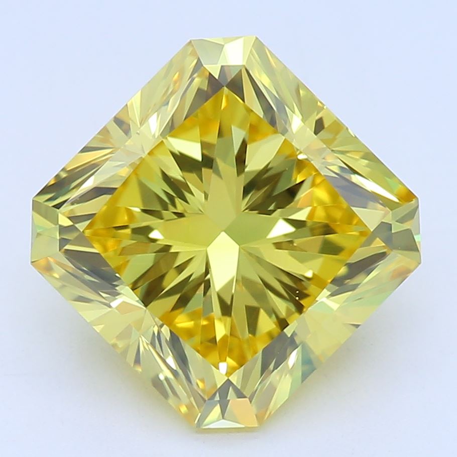 2.26 Carat Radiant Cut Vivid Yellow Lab Created Diamond