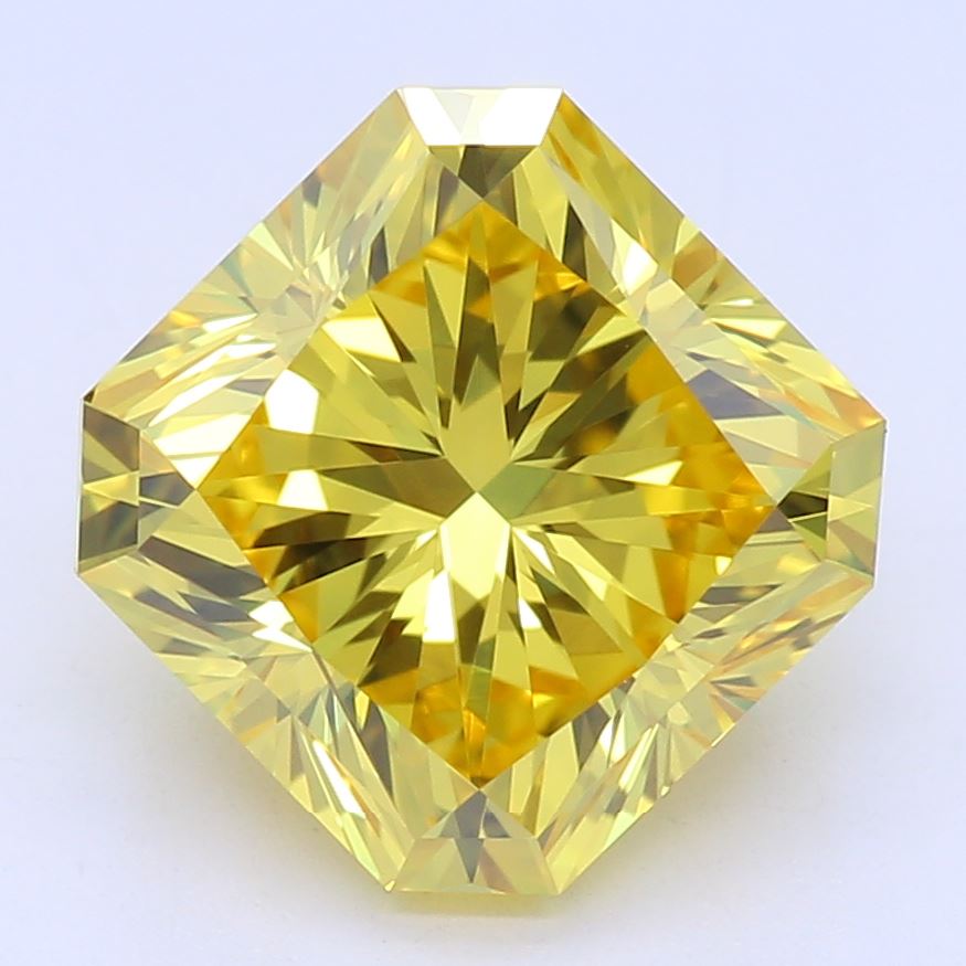 2.15 Carat Radiant Cut Vivid Yellow Lab Created Diamond