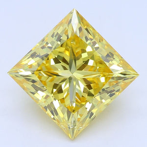 2.02 Carat Princess Cut Vivid Yellow Lab Created Diamond