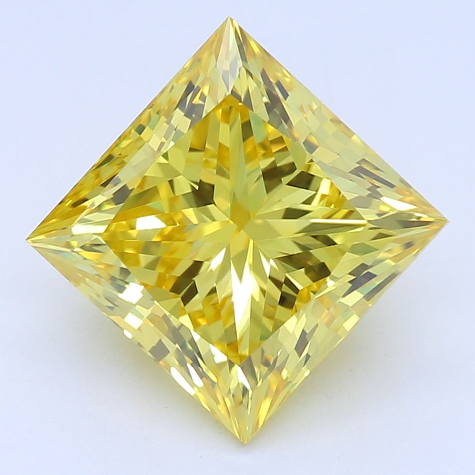 2.19 Carat Princess Cut Vivid Yellow Lab Created Diamond