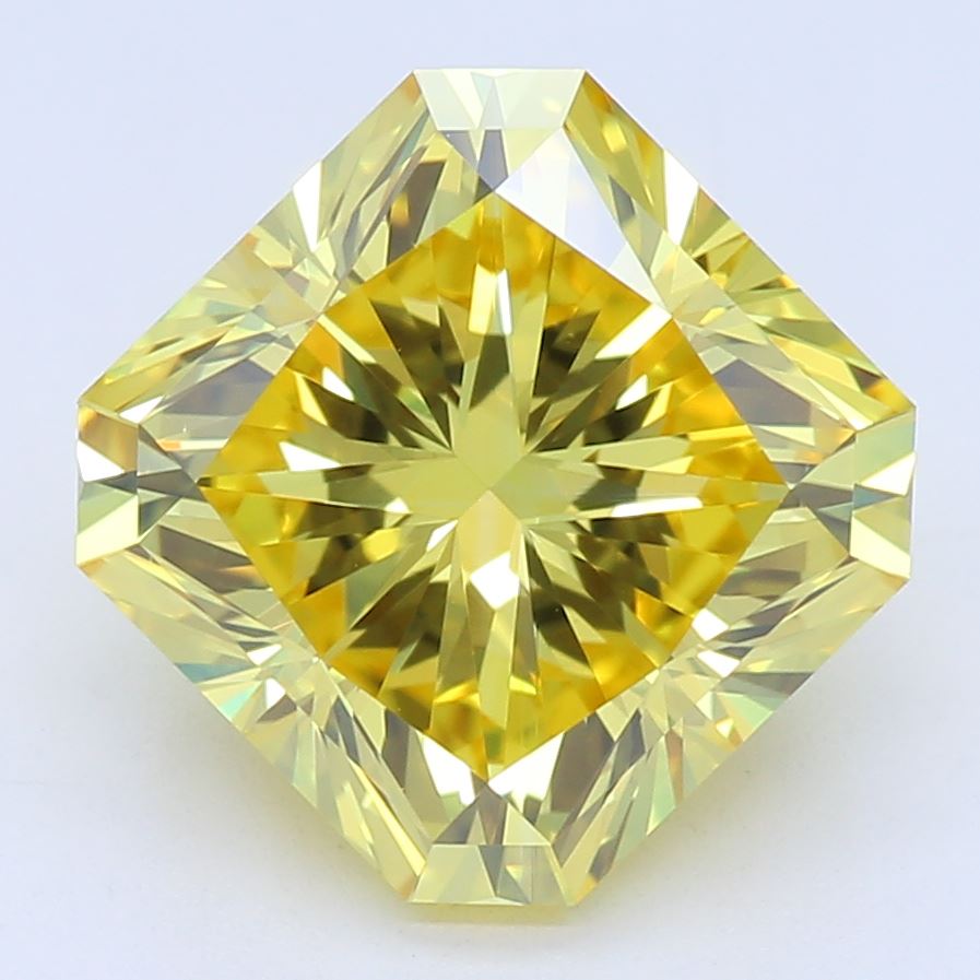 2.38 Carat Radiant Cut Vivid Yellow Lab Created Diamond