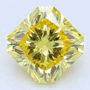 2.38 Carat Radiant Cut Vivid Yellow Lab Created Diamond
