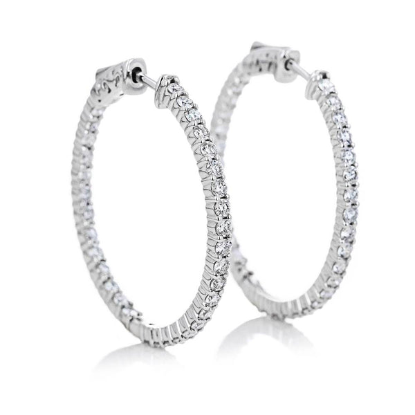 Lab Grown Diamond Round Inside Out Hoops 2.0ctw | MiaDonna