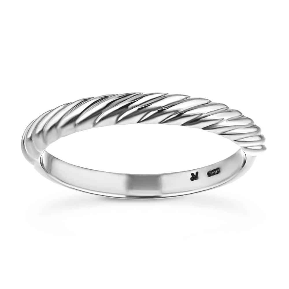 Lille Stackable Band shown in recycled 14K white gold | Lille Stackable Band recycled 14K white gold