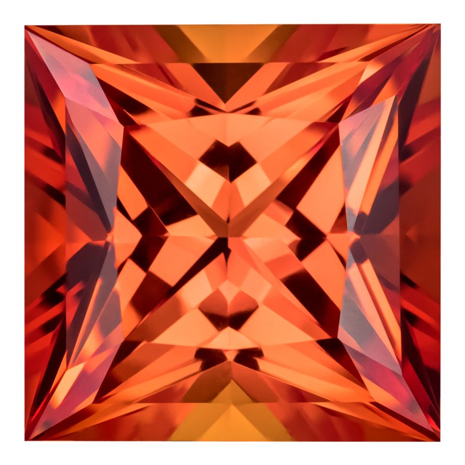 MD Fixed Princess Cut Side Stones 0.5ct x 2 (4mm) - Padparadscha