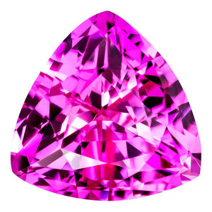 0.65 Carat Trilliant Cut Lab-Created Pink Sapphire
