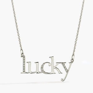  lucky diamond accented necklace in gold