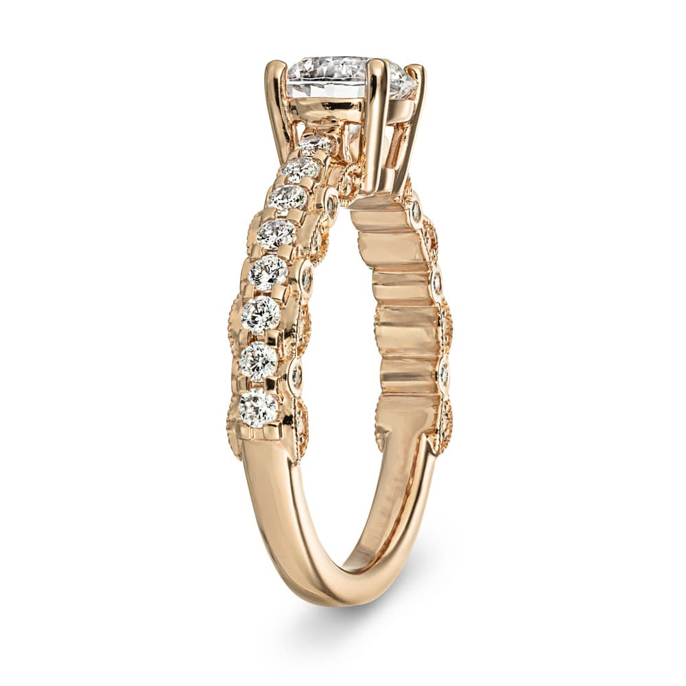 Shown with a 1ct Lab Grown Diamond in 14k Rose Gold