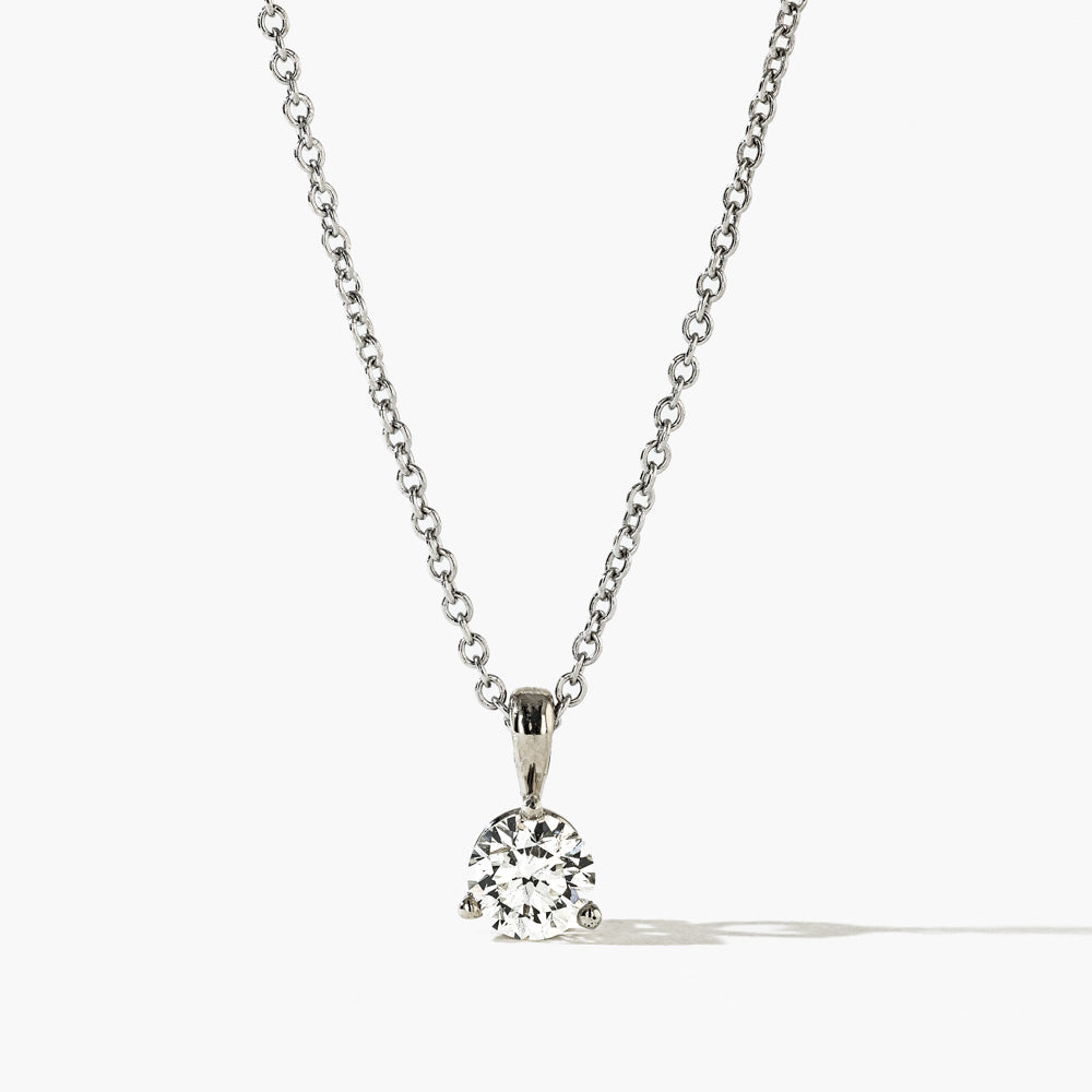 Shown in 14K White Gold|martini pendant with lab grown diamond in 14k white gold by MiaDonna