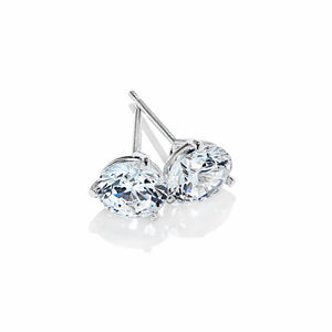  lab grown diamond martini three prong stud earrings 14k recycled white gold
