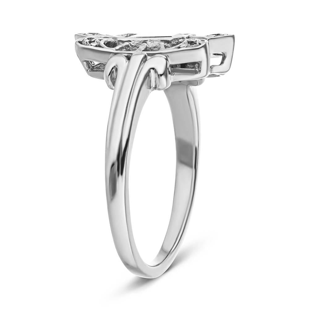 Shown with 0.5ct Emerald Cut Lab Grown Diamond in 14k White Gold