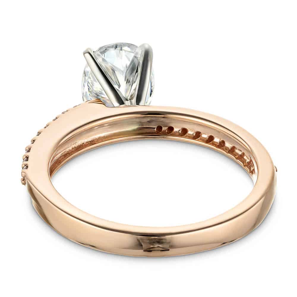 Shown with 1.5ct Oval Cut Lab Grown Diamond in 14k Rose Gold