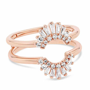 beautiful double halo ring guard with 0.50ct set in 14k rose gold