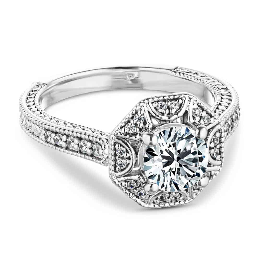 Vintage inspired diamond engagement rings Clearance