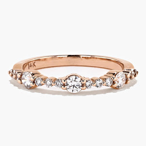 Multi Stone Stackable Ring - 14K Rose Gold (RTS)