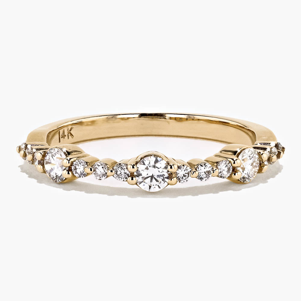 Multi Stone Stackable Ring - 14K Yellow Gold (RTS)