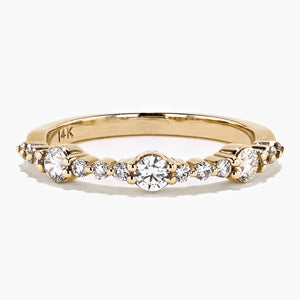 Multi Stone Stackable Ring - 14K Yellow Gold (RTS)