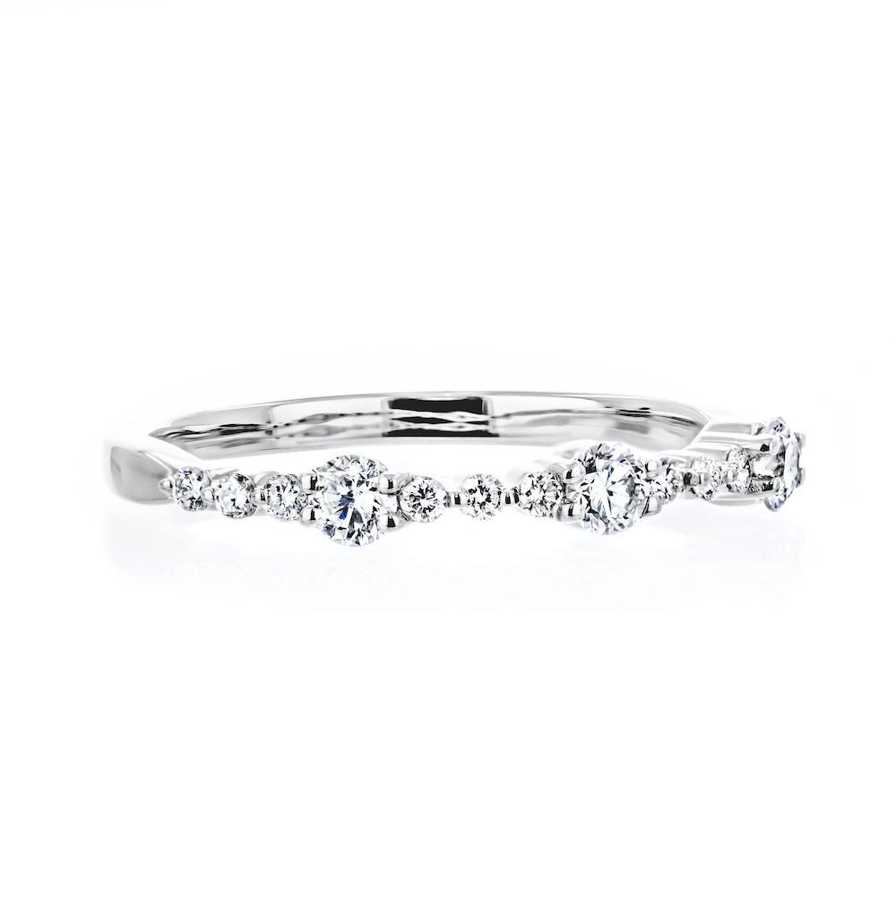 Lab-Grown Diamond accented band in recycled 14K white gold | stackable fashion Lab-Grown Diamond accented band in recycled 14K white gold