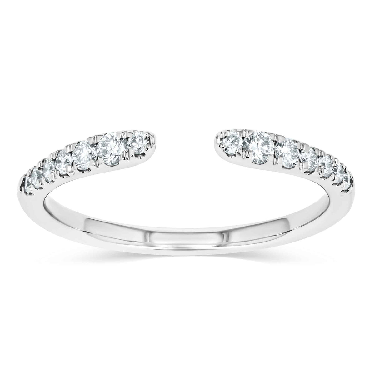 Shown in 14K White Gold|lab grown diamond open band in 14k white gold