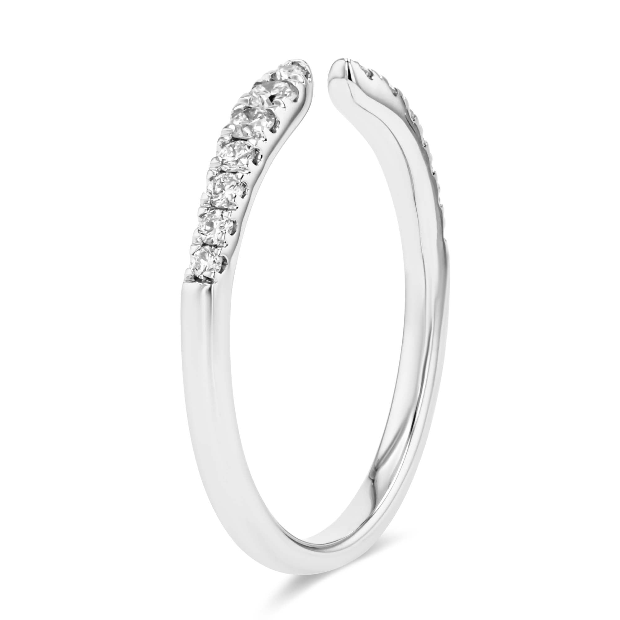 Shown in 14K White Gold|lab grown diamond open band in 14k white gold