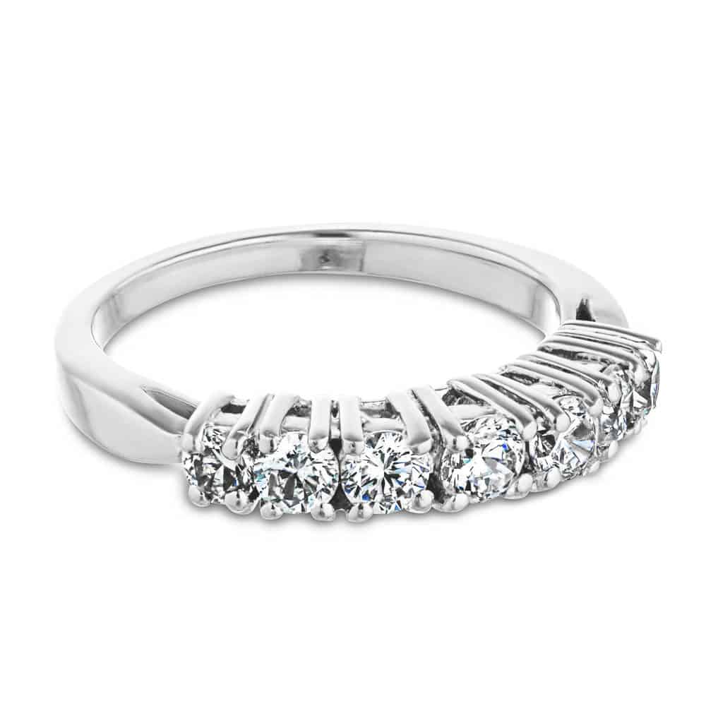 Patricia Diamond Wedding Band with 0.73 carats of recycled diamonds in recycled 14K white gold made to fit the Patricia Engagement Ring 