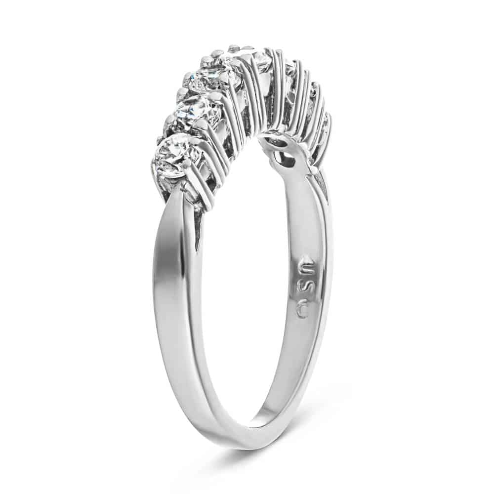 Patricia Diamond Wedding Band with 0.73 carats of recycled diamonds in recycled 14K white gold made to fit the Patricia Engagement Ring 