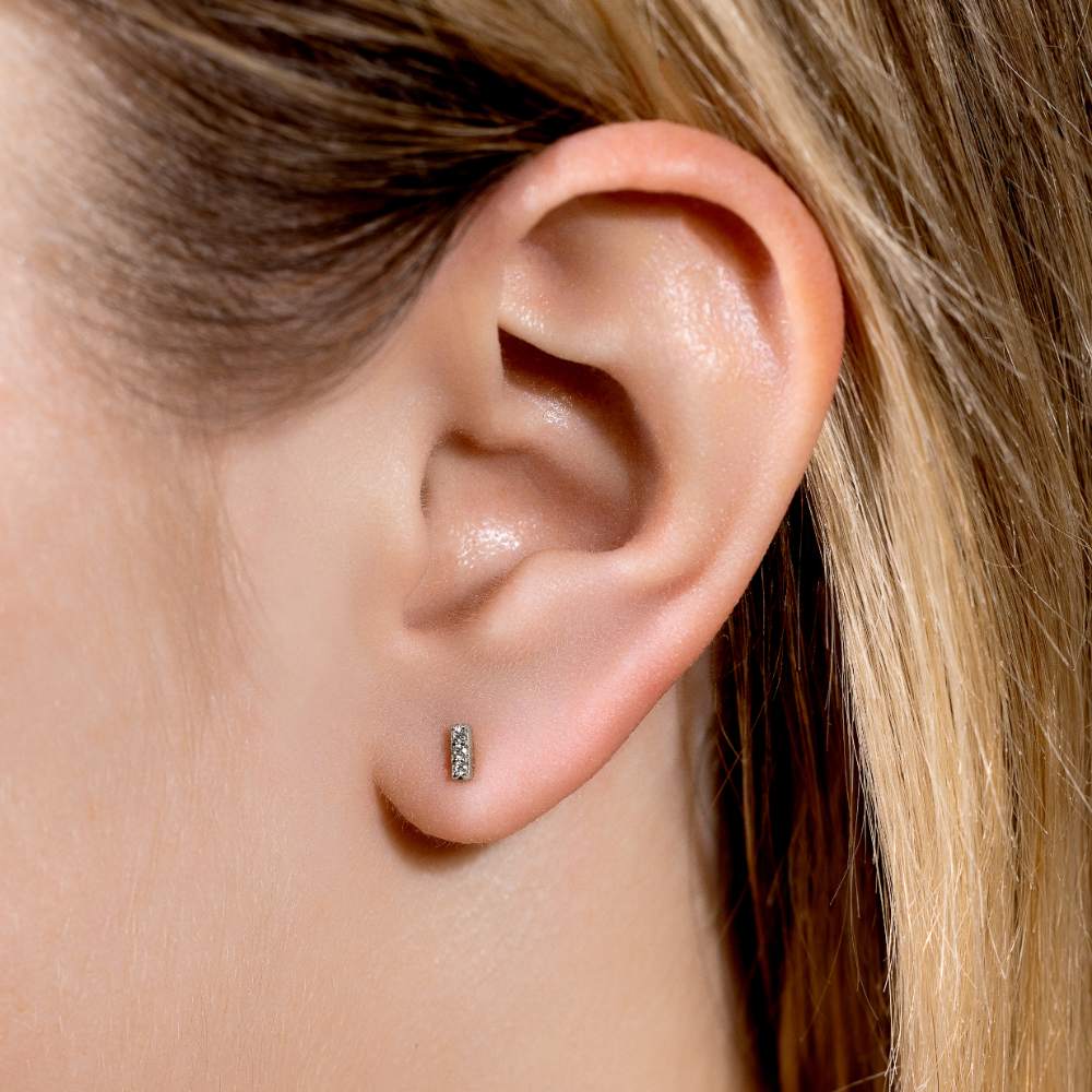 Petite Lab-Grown Diamond Bar Earrings